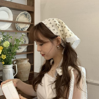 Designs) Embroidered Triangle (Various Head Scarf Lace