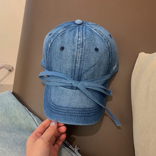 Bow Denim Baseball Cap