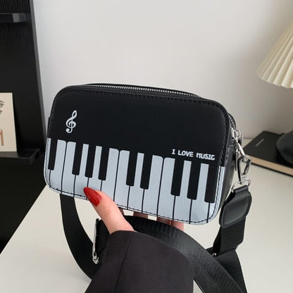 Piano Print Crossbody Bag