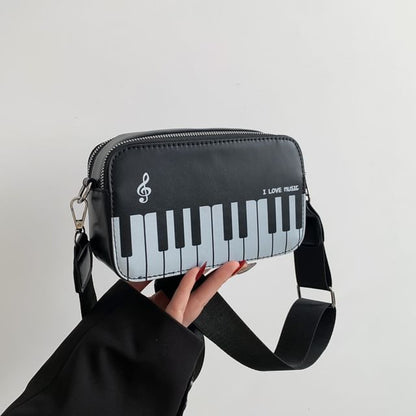 Piano Print Crossbody Bag