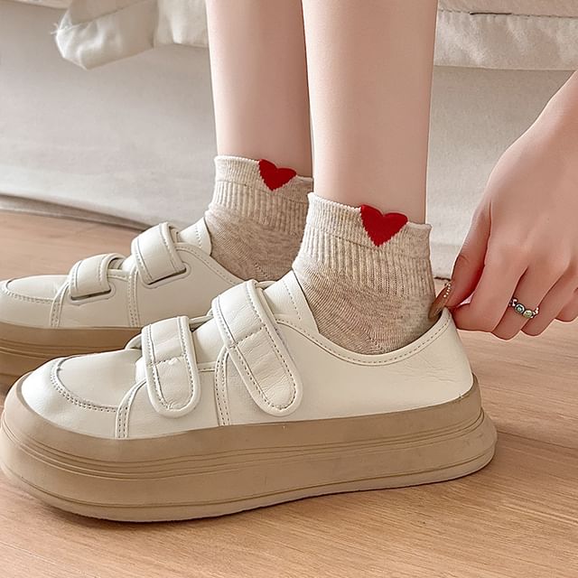 Heart Patterned Short Socks Set