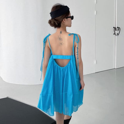 Thin Strap Open Back Shift Sundress