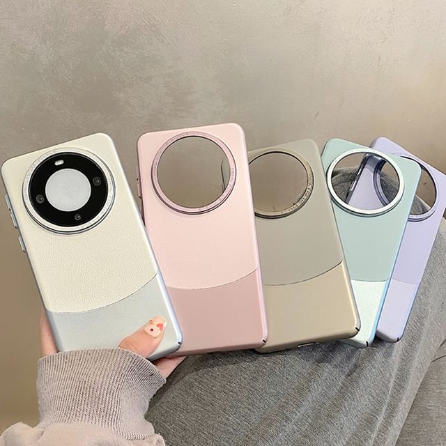 Panel Color Leather Case Faux Phone