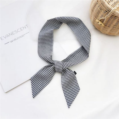 Gingham Narrow Scarf