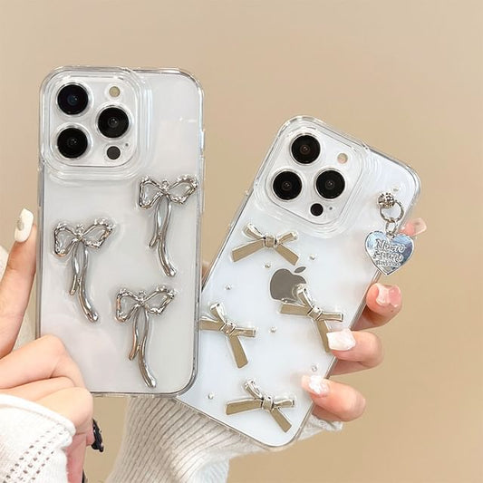 Bow Phone Case - iPhone 15 Pro Max / 15 Pro / 15 Plus / 15 / 14 Pro Max / 14 Pro / 14 Plus / 14 / 13 Pro Max / 13 Pro / 13 / 13 mini / 12 Pro Max / 12 Pro / 12 / 12 mini / 11 Pro Max / 11 Pro / 11