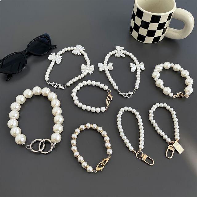 Designs) Strap Pearl Faux (Various Phone