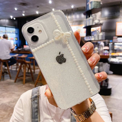 Bow Pearl Faux Phone Case