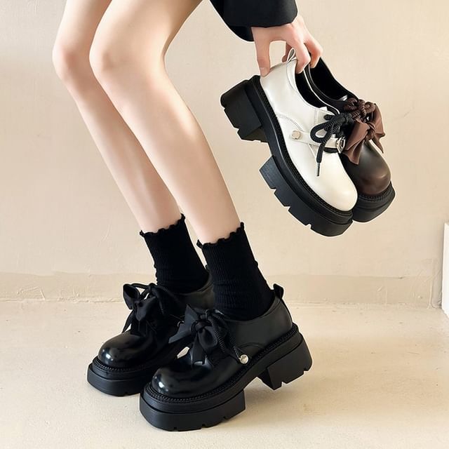 Shoes Lace-Up Derby Platform