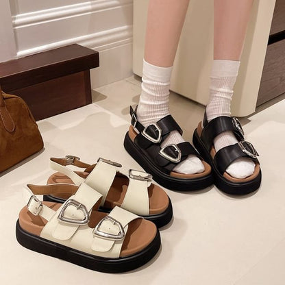 Platform Slingback Buckled Sandals