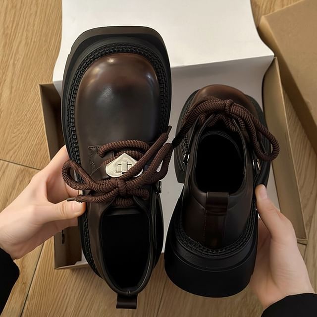 Shoes Lace-Up Derby Platform