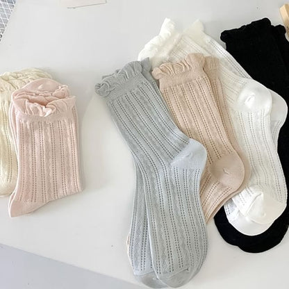 Ruffle Trim Socks Set