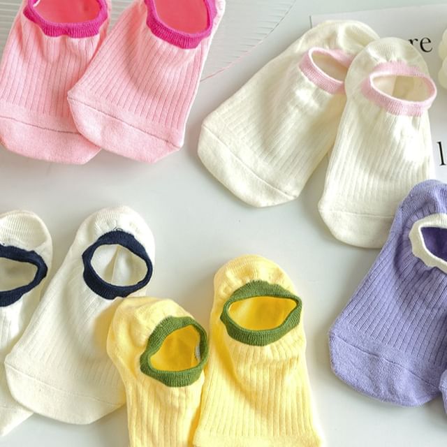 Contrast Trim Socks Set