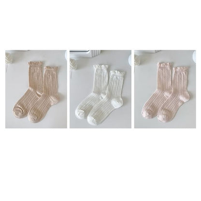 Ruffle Trim Socks Set