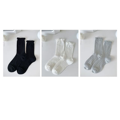 Ruffle Trim Socks Set