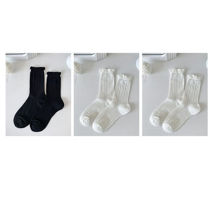 Ruffle Trim Socks Set