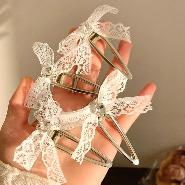 Lace Bow Alloy Hair Clip