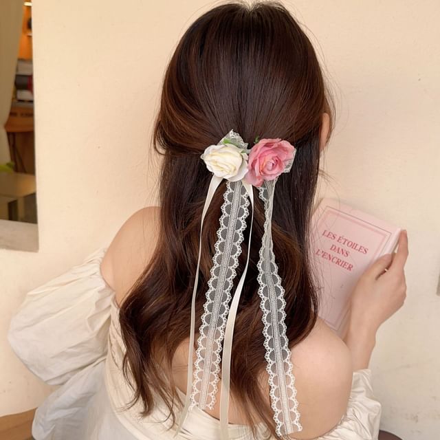 Floral Fabric Hair Clip