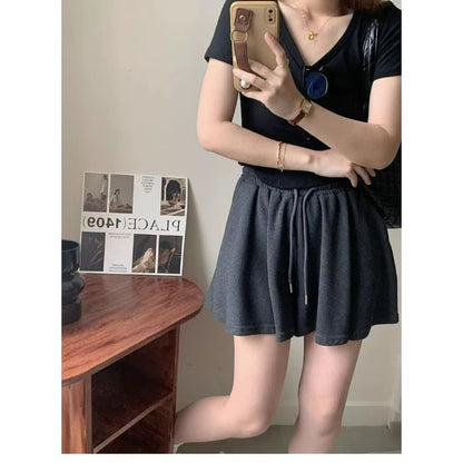 Skort Waist Plain High