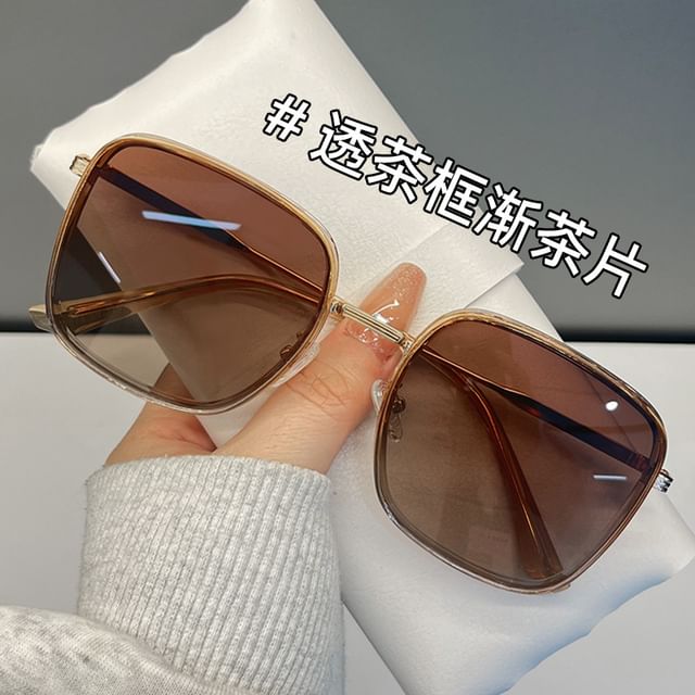 Square Polarized Metal Frame Sunglasses