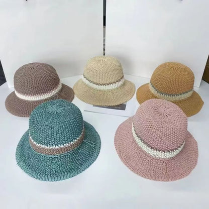 Woven Bucket Striped Hat