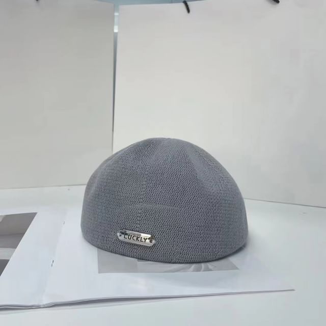 Plate Beret Lettering Hat Metal