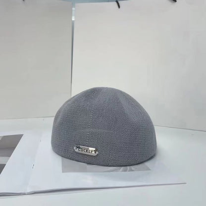 Plate Beret Lettering Hat Metal