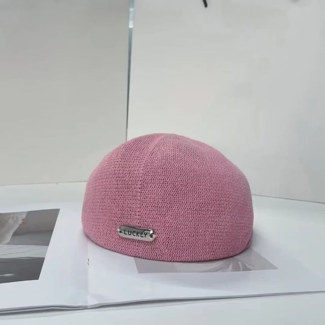 Plate Beret Lettering Hat Metal