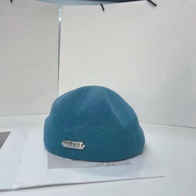 Plate Beret Lettering Hat Metal