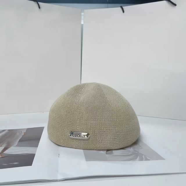 Plate Beret Lettering Hat Metal