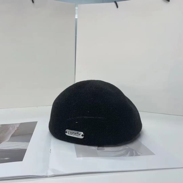 Plate Beret Lettering Hat Metal