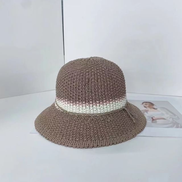 Woven Bucket Striped Hat