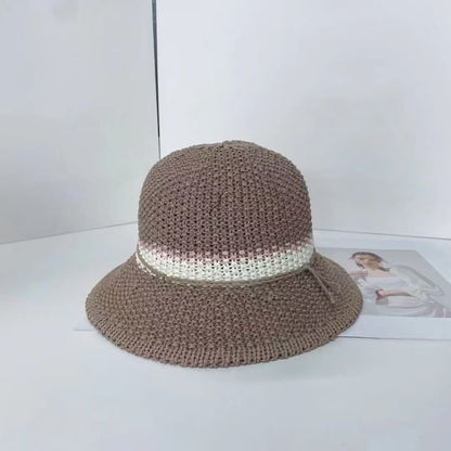 Woven Bucket Striped Hat