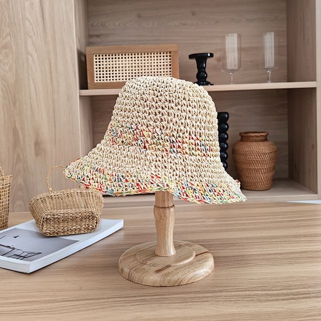 Melange Straw Bucket Hat