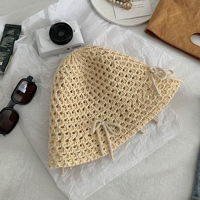 Bow Woven Bucket Hat