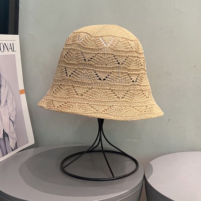 Eyelet Knit Bucket Hat