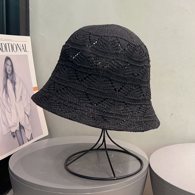 Eyelet Knit Bucket Hat