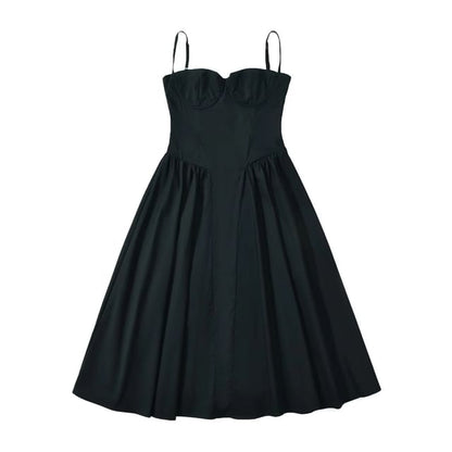 Thin Strap Sweetheart Neckline Simple A-Line Dress