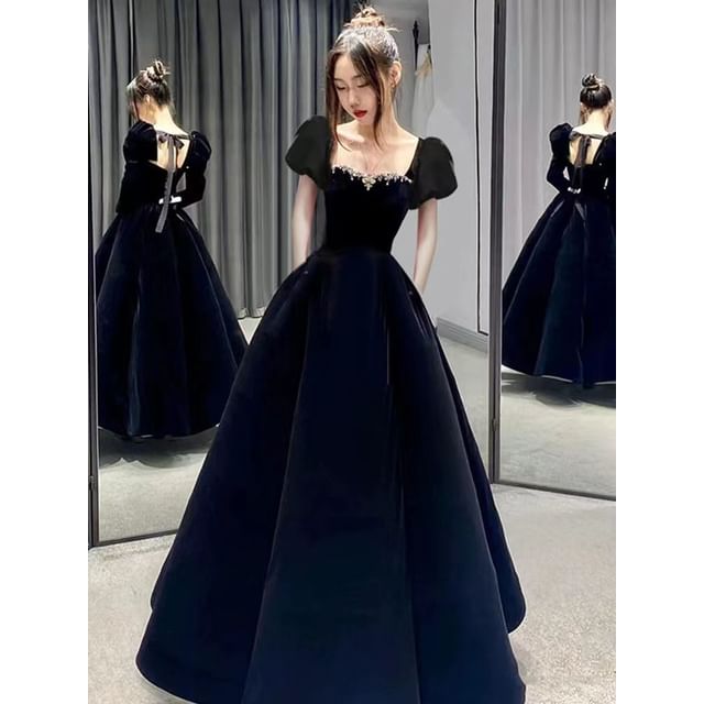 Designs) Gown (Various Evening A-Line Velvet
