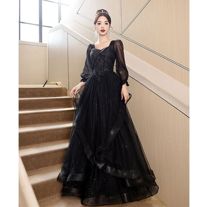 Designs) Evening Mesh (Various A-Line Gown