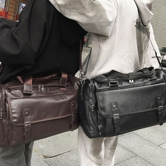 Faux Carryall Multi-Pocket Leather