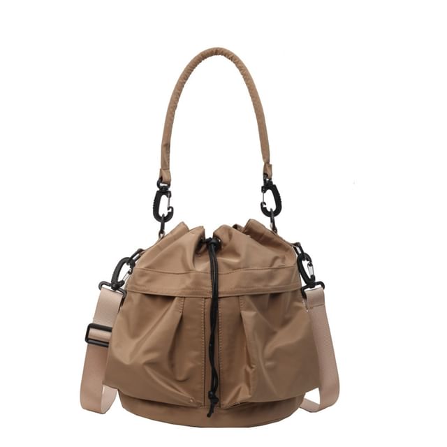 Multi-Pocket Drawstring Bucket Bag