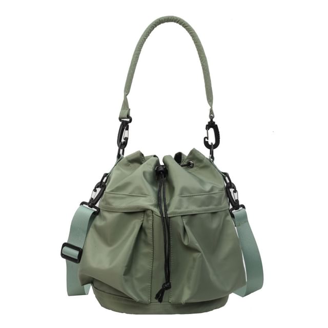 Multi-Pocket Drawstring Bucket Bag