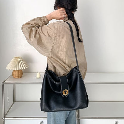Bag Faux Tote Plain Leather