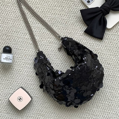 Hobo Bag Sequin Chain Strap