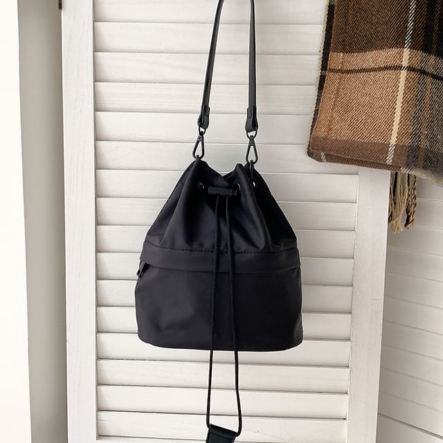 Plain Drawstring Bucket Bag