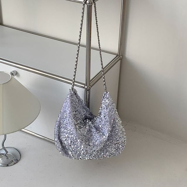 Chain Strap Sequin Crossbody Bag