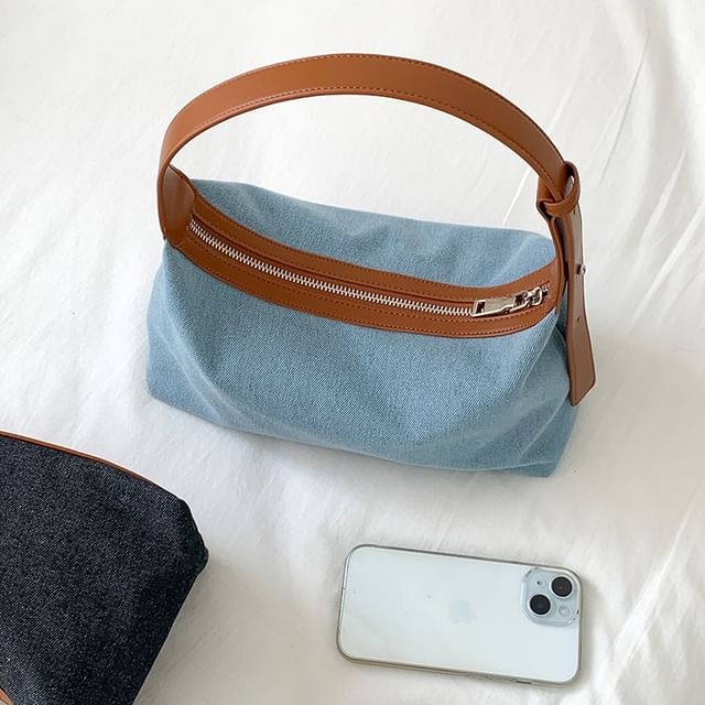 Two Tone Denim Shoulder Bag