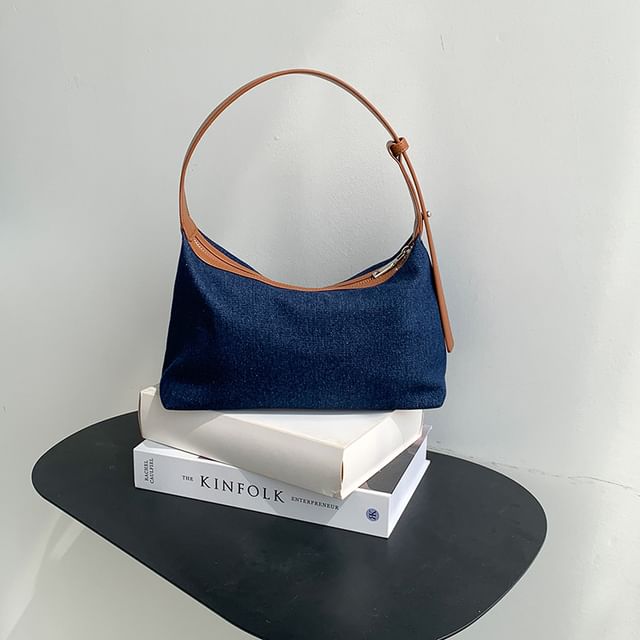 Two Tone Denim Shoulder Bag