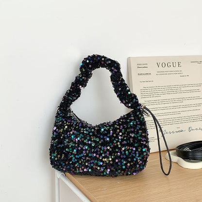 Top Handle Sequin Crossbody Bag