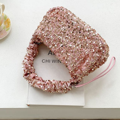 Top Handle Sequin Crossbody Bag